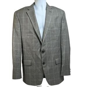 Michael Kors Light Gray Windowpane Blazer Sport Coat 44L